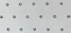 Pearlised LEATHER WITH PERFORATED STARS
